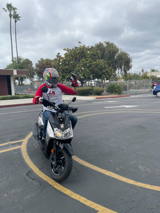Automatic scooter for California DMV M1 motorcycle test